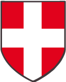 Logo drapeau savoyard croix blanche sur fond rouge